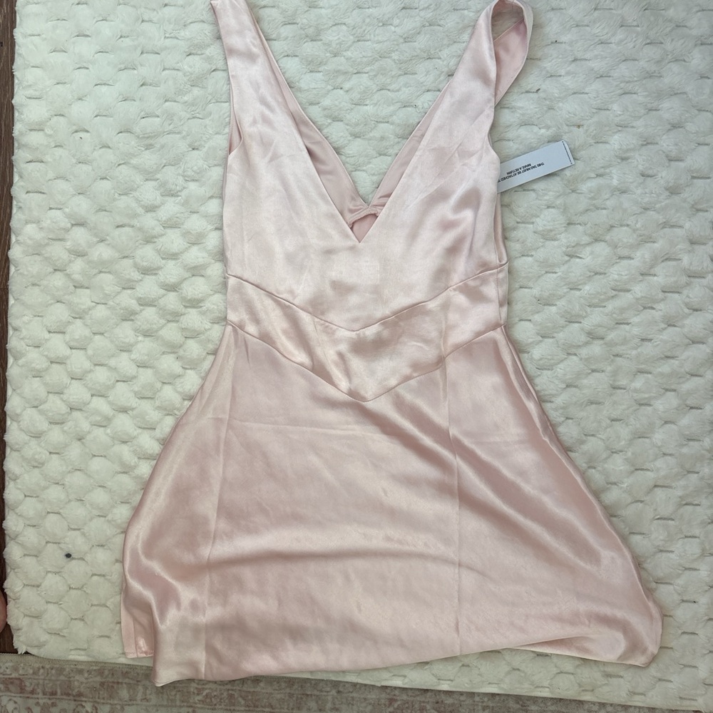 Elegant Pink Satin Slip Dress